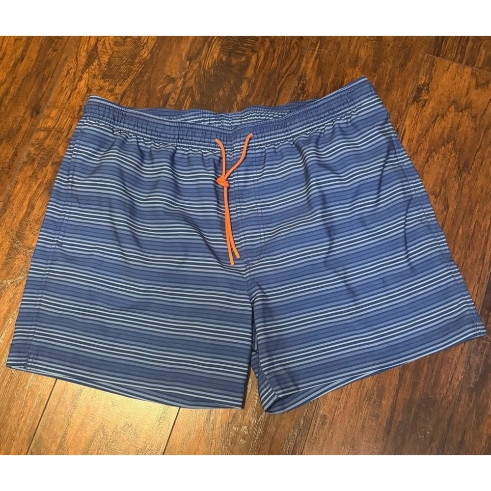 Southern Tide The Skipjack Mens XXL Blue Striped Swim Trunks Board Shorts